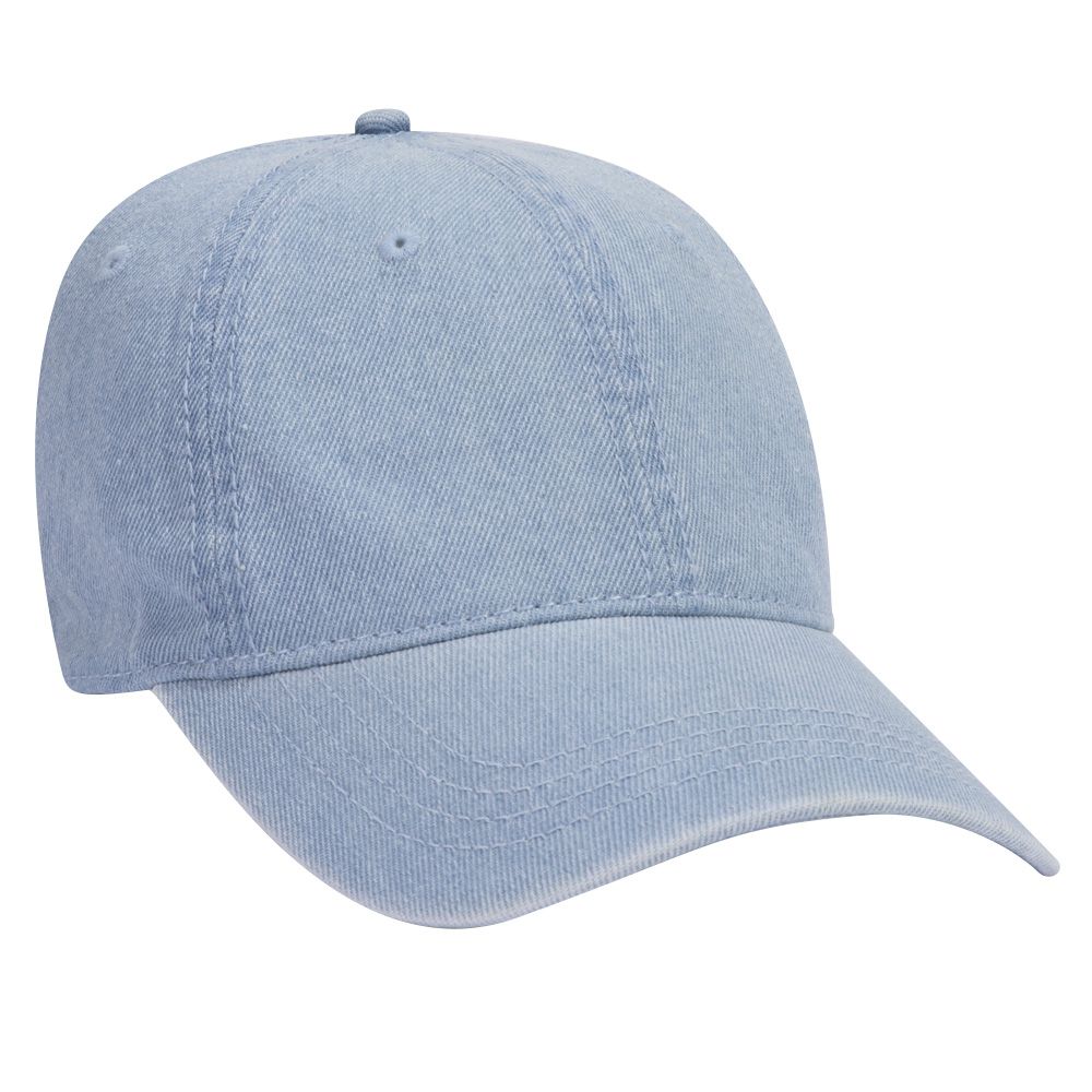 Garment Washed Pigment Dyed Denim Six Panel Low Profile Dad Hat