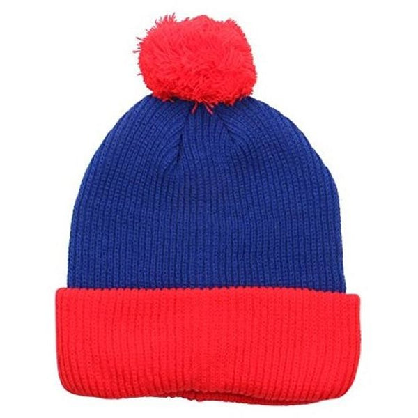 Two Tone Thick Knitted Winter Pom Beanie