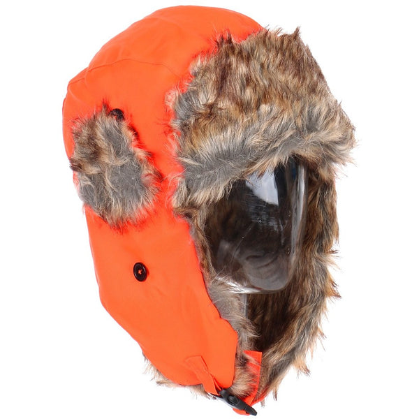 Winter Unisex Knit Neon Trooper Hat w/ Faux Fur Trim