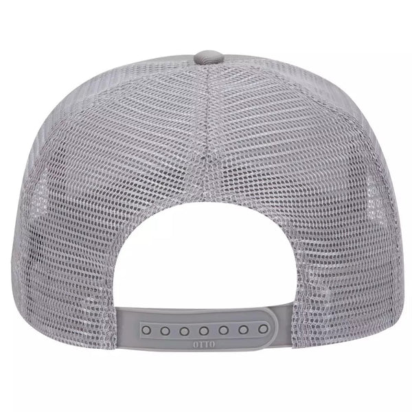 Cotton Blend Twill Five Panel Mid Profile Style Mesh Back Trucker Hat