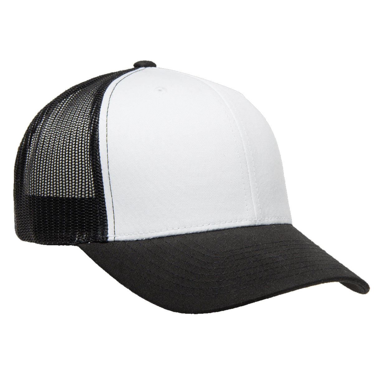 Yupoong Classics Retro Trucker Cap visor. 6 cap Baseball 2040USA Front Caps – | panel White w/ Flat Wholesale Panel