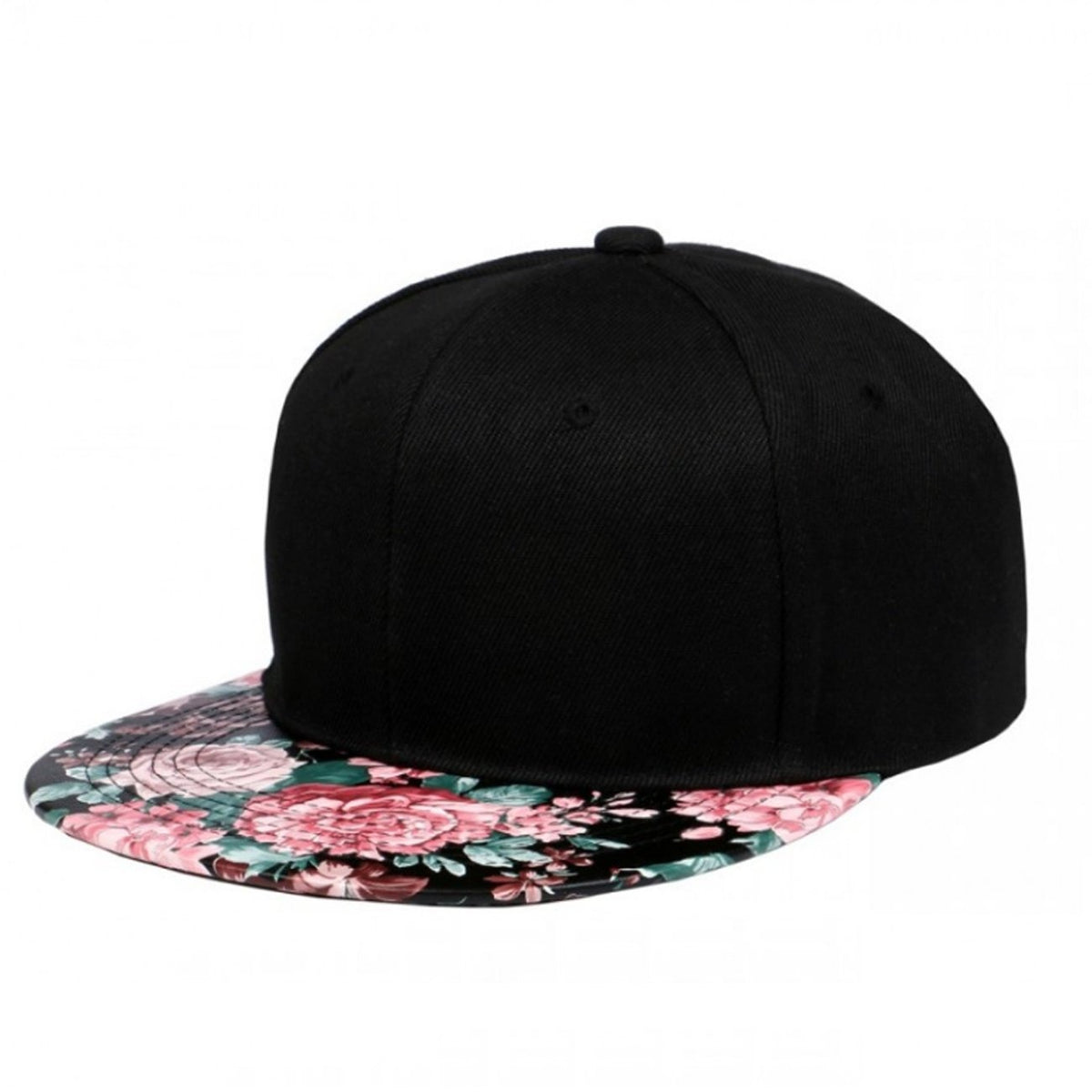 Black snapback cap with tropical flowers visor - Snapback Cap Big Aloha  Rev. blue Djinns : Headict