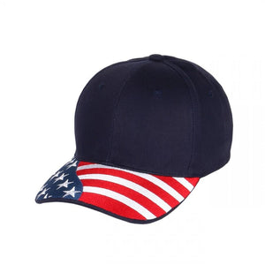 USA American Flag Embroidered Curved Visor Snapback