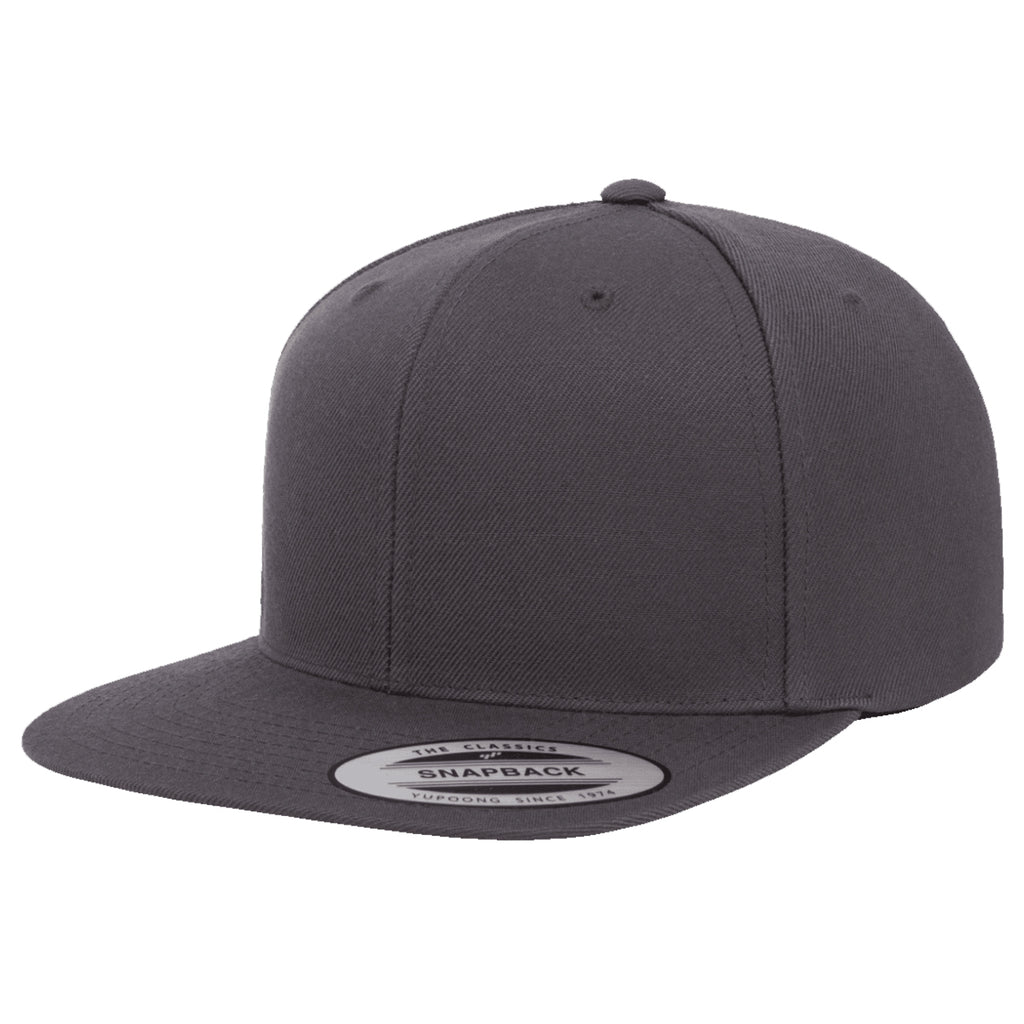 Yupoong Black/Red 6-Panel Structured Flat Visor Classic Snapback
