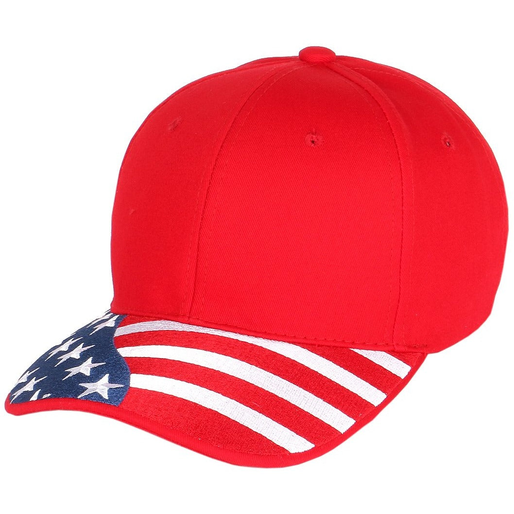 American Flag Embroidered Curved Visor Snapback – 2040USA