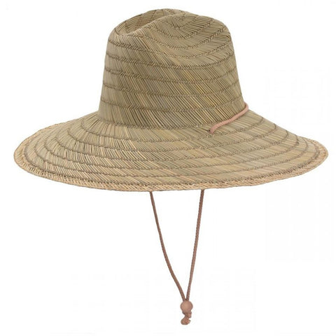 Natural and Neutral Hats Men's Rush Straw Beach Hat with Solid Fabric -  Wholesale Resort Accessories