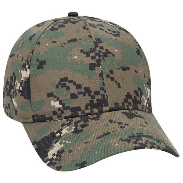 Digital Camouflage Cotton Blend Twill Six Panel Low Profile Baseball Cap
