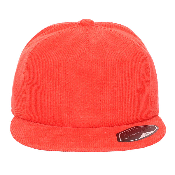 Corduroy Unstructured Flat Bill Adjustable Snapback Hat