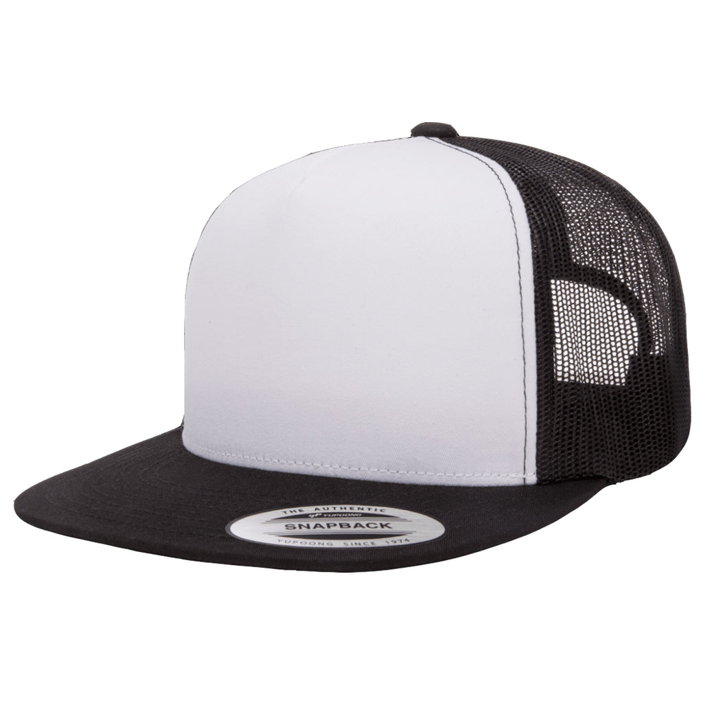 Flexfit Yupoong Classic White Front Panel – 2040USA Trucker Adjustable Cap