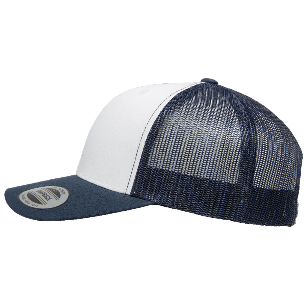 Classics Caps Yupoong w/ visor. 6 Trucker Cap White Flat cap Wholesale – | Front Baseball Retro panel 2040USA Panel
