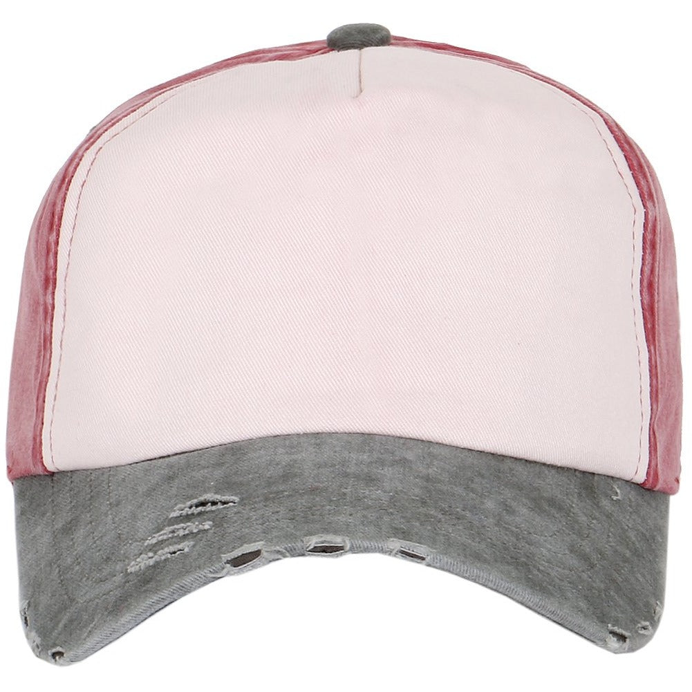 Tri-Color Vintage Washed 5 Panel Hat – 2040USA
