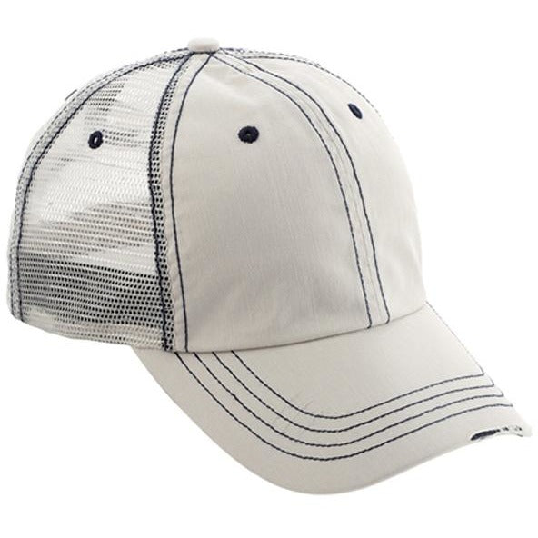 Low Profile Herringbone Cotton Twill Soft Mesh Hats