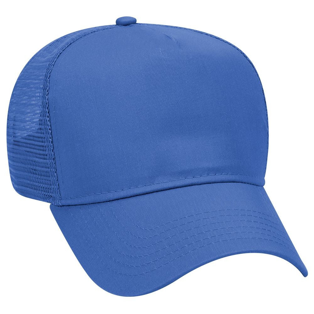 The World's Greatest Trucker Hat Blank in 23 Colors - Wholesale Classic 5  Panel Mid Profile Cotton Blend Twill Mesh Back Hat